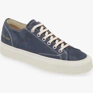 Common Projects Women Tournament Low Top Sneaker New 7US 37EU Navy Leather Suede